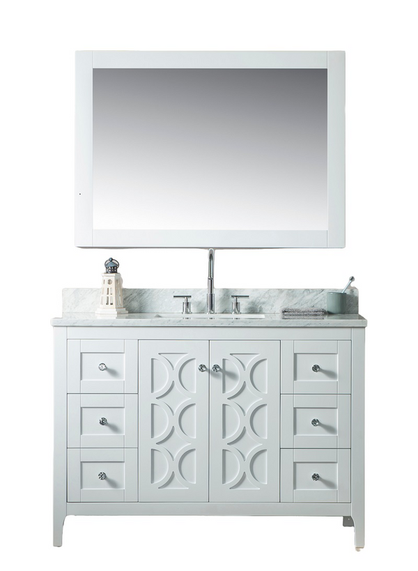 Homedee 48-inch Modern Contracted Solid Wood Bathroom Cabinets with Sinks Vanity Combo for Hotels