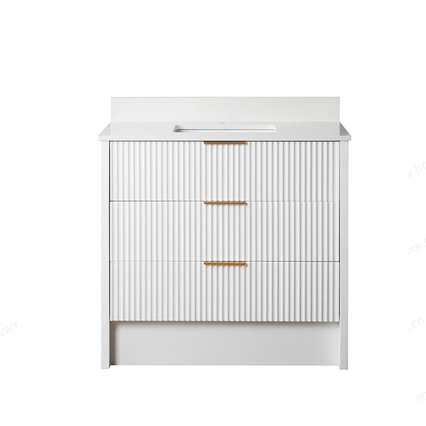 Homedee Countertop Large Storage Drawer Vanity Single Sink Bathroom Cabinet