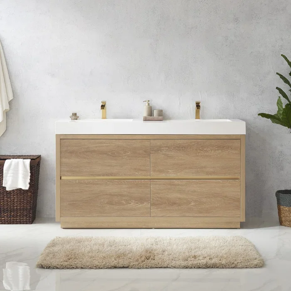 Homedee Modern Nordic-Style Light Luxury Water-Resistant Wooden Bathroom Vanities Well-Designed Vanity Cabinets for Hotels