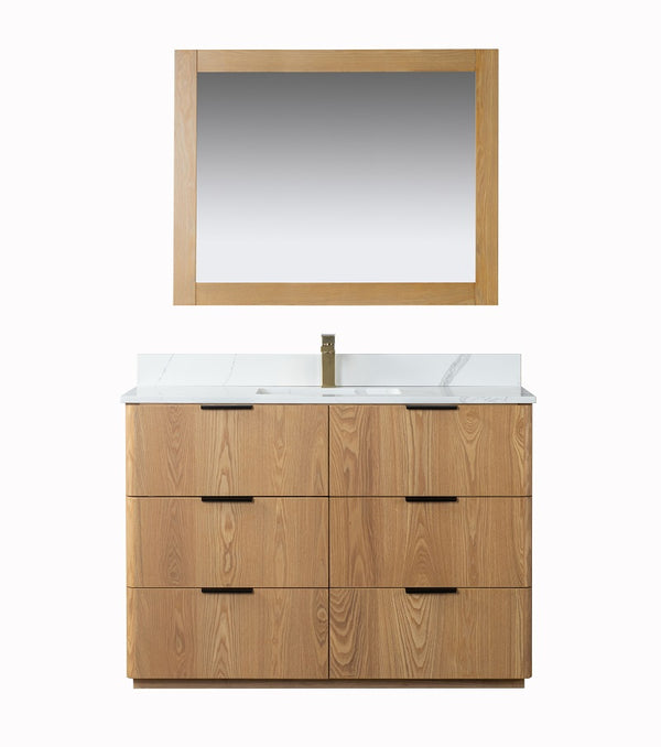 Homedee Custom made floor mounted wooden modern design bathroom vanity wooden cabinet with mirrors