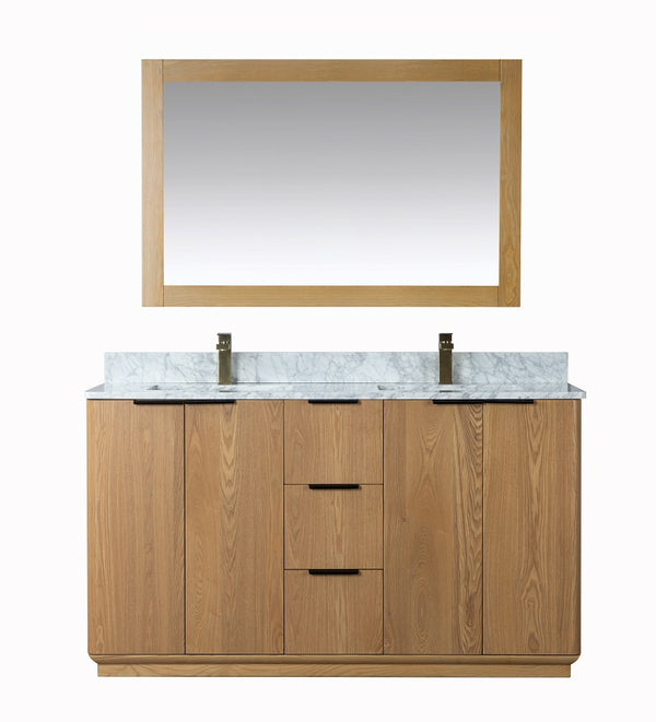 Homedee Modern American style wholesale wooden panel bath cabinet bathroom vanities with mirror