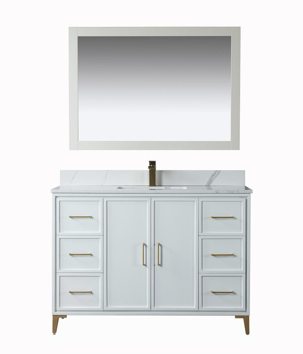 Homedee Countertop Large Storage Drawer Vanity Single Sink Bathroom Cabinet
