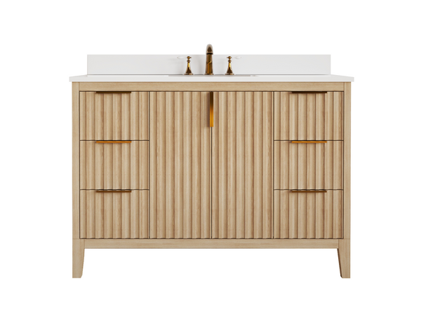 Homedee Bathroom Cabinet with a stylish stripe finish