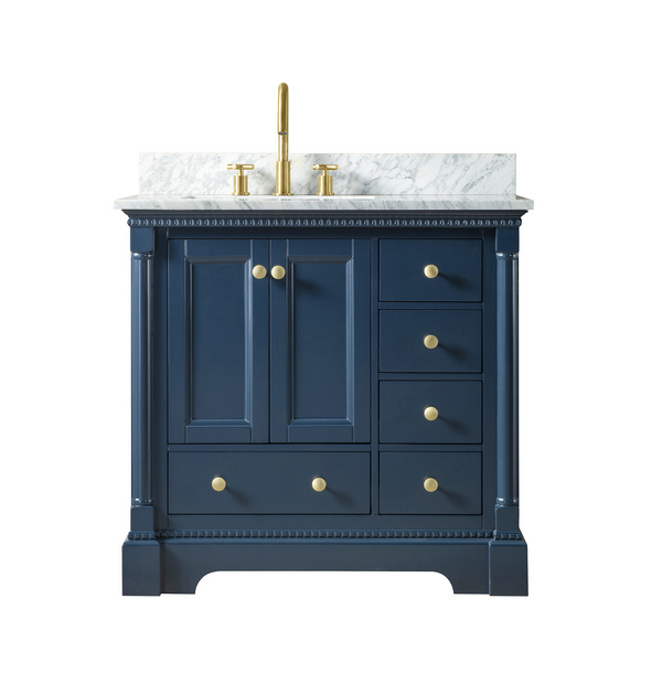Homedee 36inch Blue Beautiful High end Bathroom Cabinet