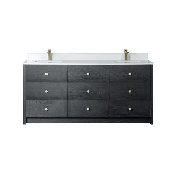 Homedee Traditional Design Solid Wood Floor Standing Bathroom Cabinet with Double Sink