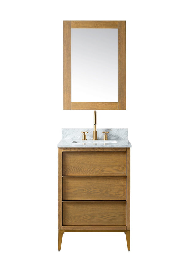 Homedee Vietnam 24-inch Solid Wood Carcase New Design Floor Mounted Apartment Use Bathroom Vanity Cabinet