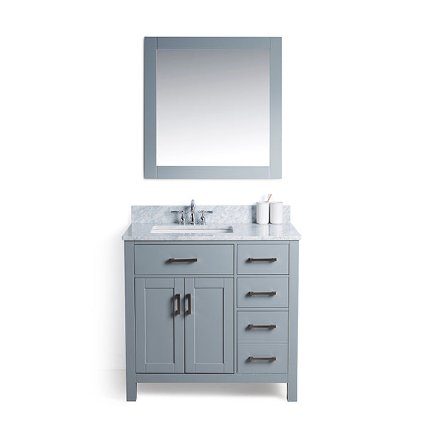 Homedee Modern Cheap Solid Surface Solid Wood Marble Vanity Cabinet Bathroom Vanity Set and Sink