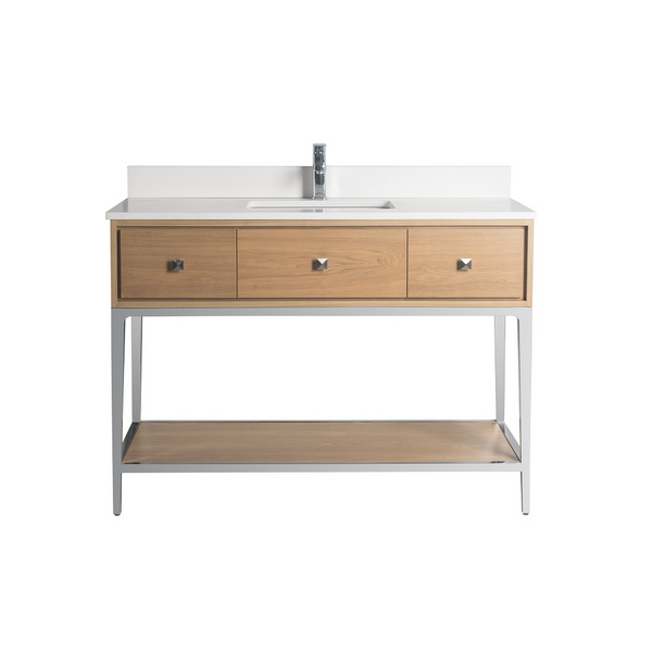 Homedee Modern Single Bathroom Vanity Simple Elegant Featuring Ceramic Countertop Single Bathroom Furniture