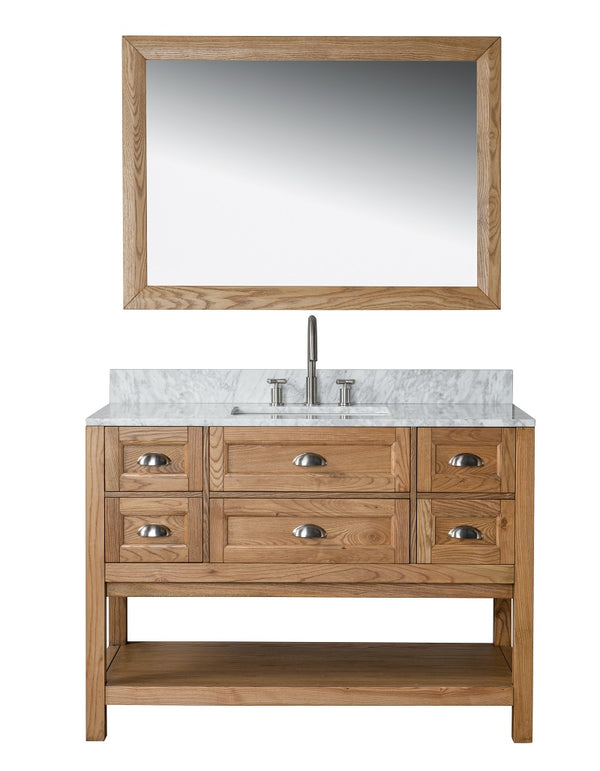 Homedee Wood Veneer 48 Inch Bathroom Vanity Solid Wood Cabinet