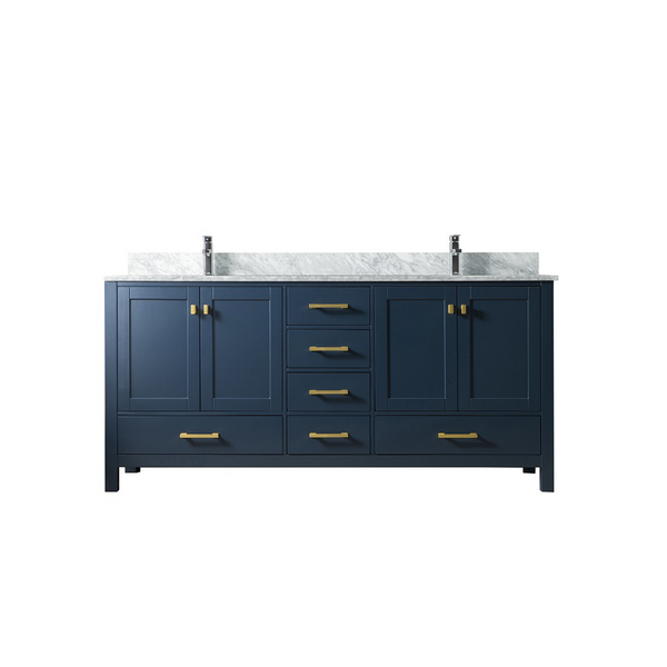 Homedee Modern 72 Inch Blue Solid Wood Bathroom Cabinet Bathroom Vanity