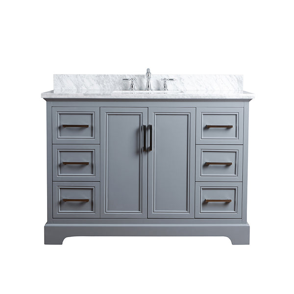 Homedee White Solid Wood Matched Luxury Bathroom Vanity Furniture