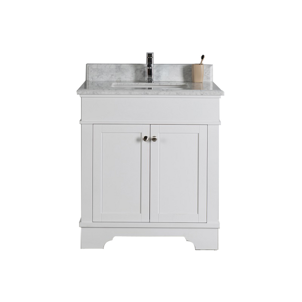 Homedee Marble Ceramic Washstand Washbasin Bathroom Cabinets White Lacquer Vanity