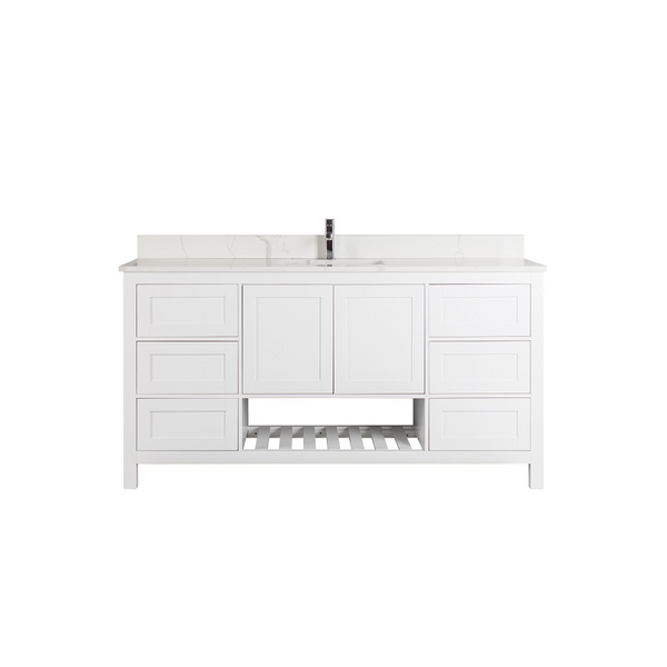 Homedee White Modern Bathroom Vanity Unit Basin Sink Storage Cabinet Furniture