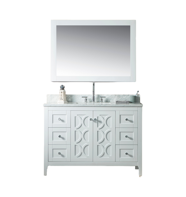 Homedee 48-inch Modern Contracted Solid Wood Bathroom Cabinets with Sinks Vanity Combo for Hotels